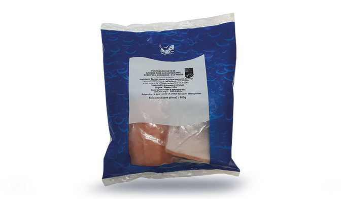 Portions de filets de saumon rose du Pacifique MSC (4 à 5 pièces)